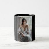 Seide und Licht: Fensterportrait Zweifarbige Tasse (Mittel)