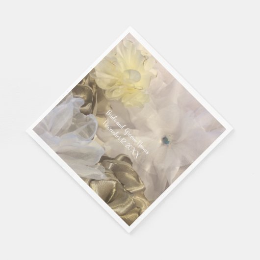 Seide- und Organza-Blume Serviette (Ecke)