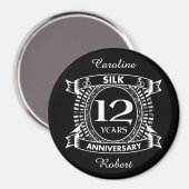Seide zum 12. Hochzeitstag Magnet (Vorderseite/Rückseite)
