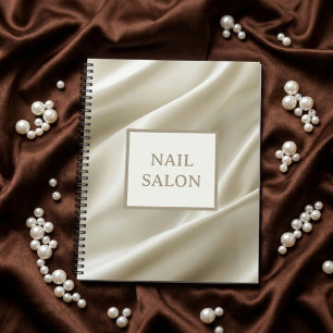Seiden-Satin-beige personalisierter Nagelstudio Planer