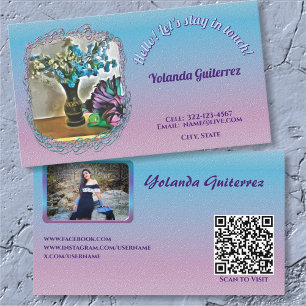 Seiden- und Maisblüten 2190 QR-Visitenkarte Telefonnummerkarte