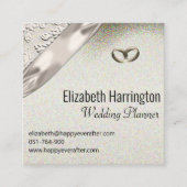 Seidenband, Spitzen Eleganter moderner Hochzeitspl Quadratische Visitenkarte (Vorderseite)