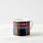 Seidenbänder, schwarze Hintergrundmuster Espressotasse (Vorderseite Rechts)