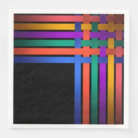 Seidenbänder zeichnen schwarze Hintergrundmuster h Serviette (Vorderseite)