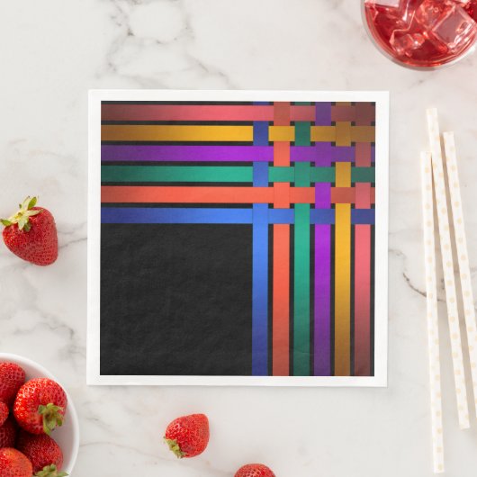 Seidenbänder zeichnen schwarze Hintergrundmuster h Serviette (Beispiel)