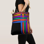 Seidenbänder zeichnen schwarze Hintergrundmuster h Tasche (Von Nahem)