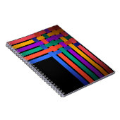 Seidenbänder zeichnen schwarze Hintergrundmuster Notizblock (Rechte Seite)