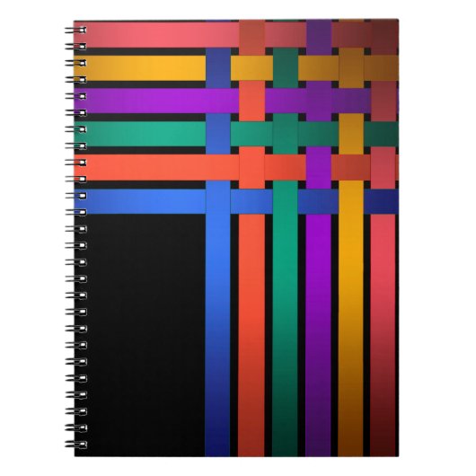 Seidenbänder zeichnen schwarze Hintergrundmuster Notizblock (Vorderseite)