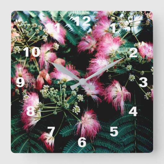 Seidenbaum Quadratische Wanduhr (Vorderseite)