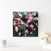 Seidenbaum Quadratische Wanduhr (Zuhause)