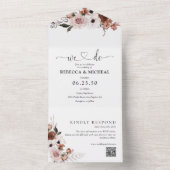 Seidenblume auf einer Hochzeit All In One Einladung (Innen Boden)