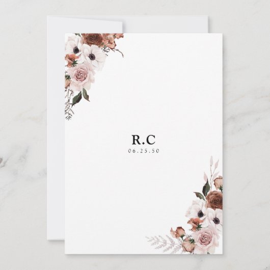 Seidenblume Brautdusche Einladung (Rückseite)