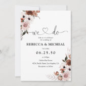 Seidenblume Einladung zur Hochzeit (Vorderseite)