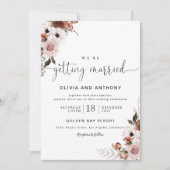 Seidenblume Einladung zur Hochzeit (Vorderseite)