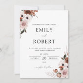 Seidenblume Einladung zur Hochzeit (Vorderseite)