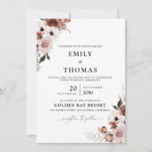 Seidenblume Einladung zur Hochzeit (Vorderseite)