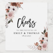 Seidenblume Hochzeitsweinlabel Weinetikett (Einzelnes Label)