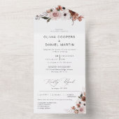 Seidenblume in einer Hochzeitseinladung All In One Einladung (Innen Boden)