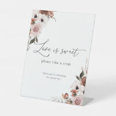 Seidenblume Liebe ist süßes Zeichen Sockelschild (Vorderseite)