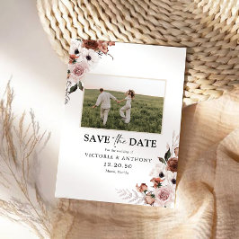 Seidenblume Save the Date mit Fotokarte