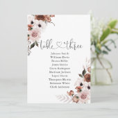 Seidenblume Tischnummer 1 Sitzplan (Stehend Vorderseite)