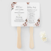 Seidenblumen-Hochzeitsprogramm Hand Fan Fächer (Vorne und Hinten)