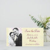 Seidencreme Save the Date (Stehend Vorderseite)