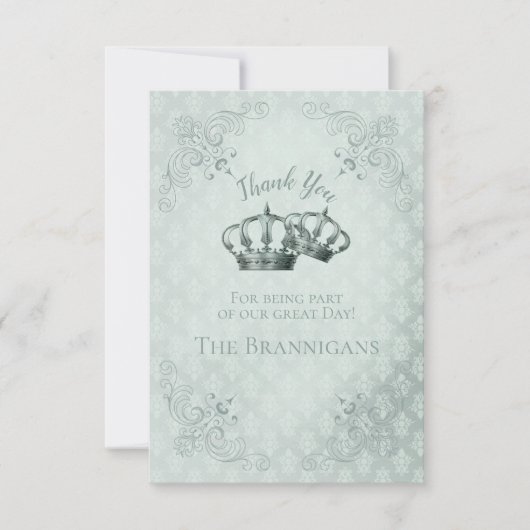 SeidenDamaske - Einladung Hochzeit Dankeschön-Kart (Vorderseite)