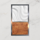 Seidendrapery | Brown Leather | Metallgrenze Visitenkarte (Rückseite)