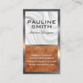 Seidendrapery | Brown Leather | Metallgrenze Visitenkarte (Vorderseite)