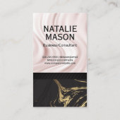 Seidendrapery | Gold Black Marble Luxus Visitenkarte (Rückseite)