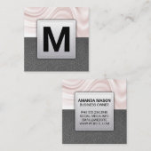 Seidendrapery | Grauleder Quadratische Visitenkarte (Vorne/Hinten)