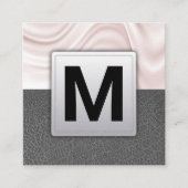 Seidendrapery | Grauleder Quadratische Visitenkarte (Vorderseite)