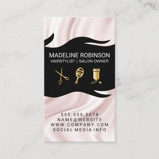 Seidendrapery-Stylist-Kit | Haar und Schönheit Visitenkarte (Vorderseite)