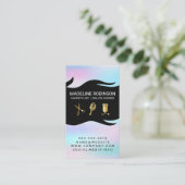 Seidendrapery-Stylist-Kit | Holographische Breite Visitenkarte (Stehend Vorderseite)