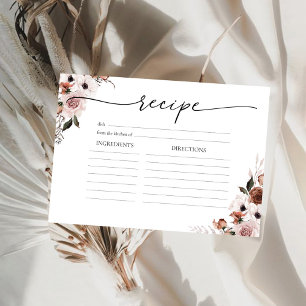 Seidene Florale Hochzeitsdusche Große Rezeptkarte Einladung