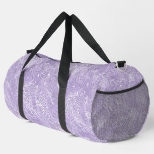 Seidene Moiree mit kleinem Muster in Lila Lavendel Duffle Bag