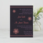 Seidene Wedding Blumen Einladung (Stehend Vorderseite)