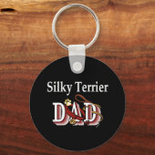 seidener Terrier Papa Schlüsselanhänger (Vorderseite)