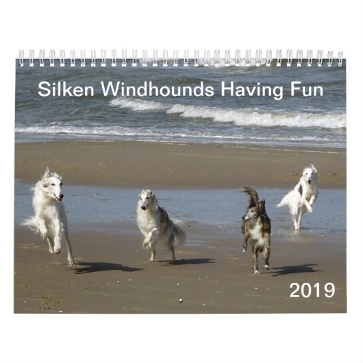 Seidenes Windhounds, das Spaß 2019 hat Kalender (Titelbild)