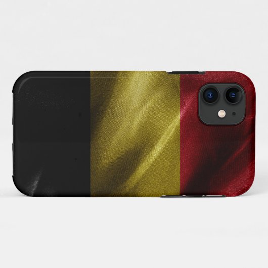Seidenflagge in Belgien Case-Mate iPhone Hülle (Rückseite (Horizontal))