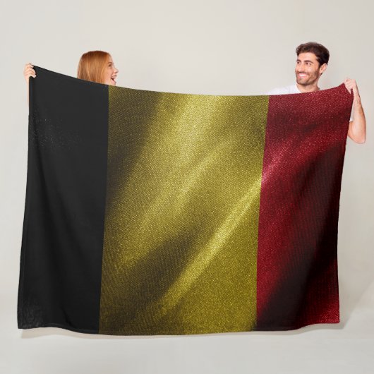 Seidenflagge in Belgien Fleecedecke (Beispiel)