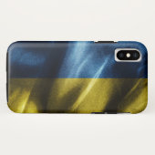 Seidenflagge in der Ukraine Case-Mate iPhone Hülle (Rückseite (Horizontal))