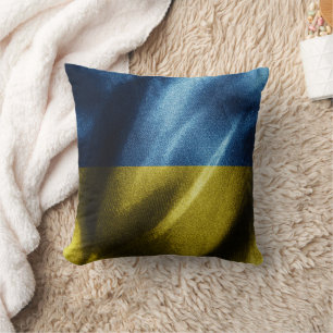 Seidenflagge in der Ukraine Kissen
