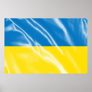 Seidenflagge in der Ukraine Poster