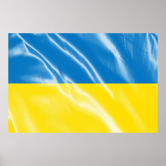 Seidenflagge in der Ukraine Poster (Vorne)