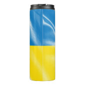 Seidenflagge in der Ukraine Thermosbecher (Rückseite)