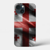 Seidenflagge in Georgien Case-Mate iPhone Hülle (Rückseite)
