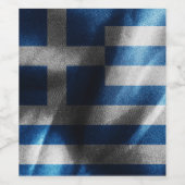 Seidenflagge in Griechenland Weinetikett (Einzelnes Label)