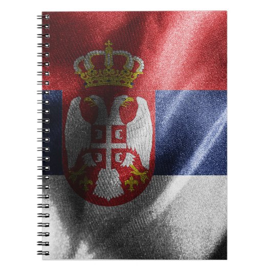 Seidenflagge in Serbien Notizblock (Vorderseite)